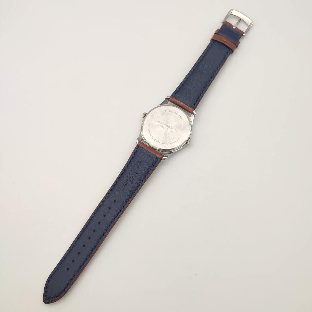 Hamilton World Time 8984 Quartz Black Dial Date Roman index Mens