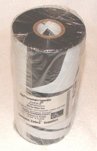 Lot of 19 Rolls Zebra 2000 Wax Ribbons #02000BK15645 6.14" x 1.476" 156mm x 450m - Photo 3/4