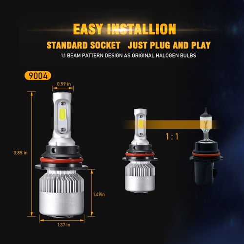 For Dodge Ram 1500 1994-2001 AUXBEAM 9004 HB1 LED Headlight Bulbs Kit High & Low - Picture 7 of 12