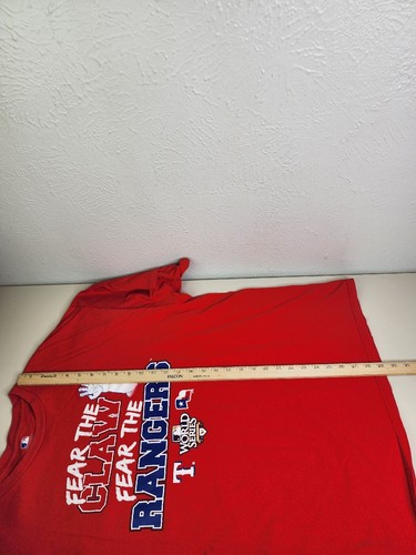 Texas Rangers World Series 2010 Mens 2XL "Fear The Claw" 100% Cotton EUC - Picture 10 of 10