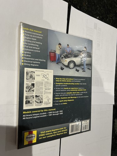 Haynes Manual (#12021 ) For Acura Integra and Legend 1990-1993, 1991-1995 - Picture 4 of 5