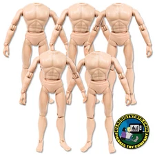 Set of 5 Flesh 8 inch Retro Size Regular Male Bodies