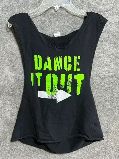 Zumba Wear Tank Top Womens M Dance It Out Hoodie Stretch Sleeveless Jersey  Black