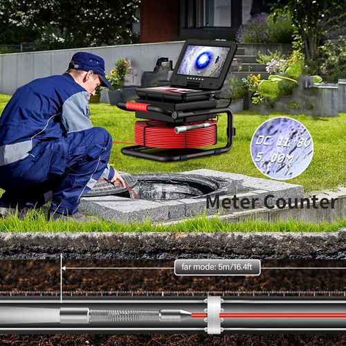 30M Sewer Drain Pipe Inspection Camera with 512hz Locator Self Leveling 10inch - Picture 16 of 23