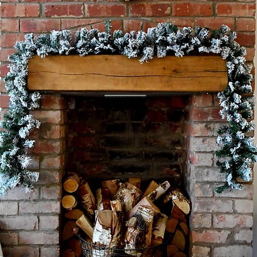 Christmas Artificial Snowy Garland with Glitter Detail 2.7M - Picture 3 of 3