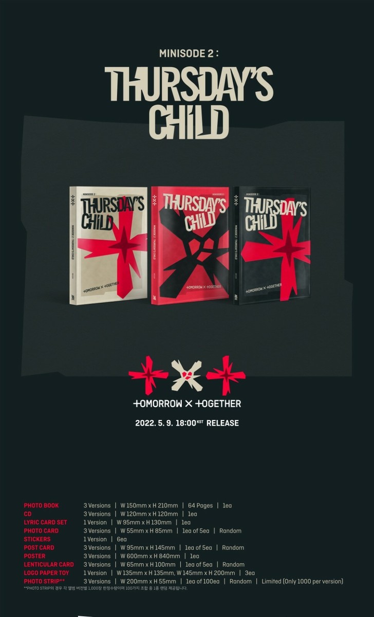 TXT - 4th Mini Album minisode 2 : Thursday's Child CD | eBay
