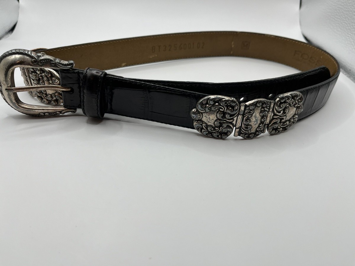 Fossil Black Women Leather Belt Size Medium | eBay display picture 1