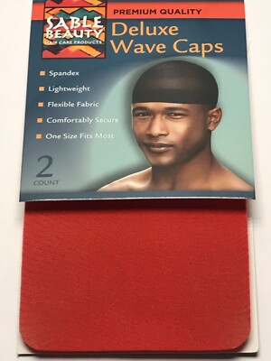 Two Packs of Two Red Wave Caps - Sable Beauty - stocking hat - Free Shipping USA