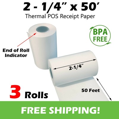 50 Rolls BioBon-500 Bladder Scanner 2 1//4 x 50/' Themal Paper