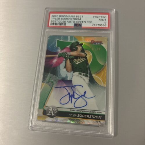 2020 Bowmans Best Green Refractor Tyler Soderstrom Auto PSA 9, A’s🔥🔥