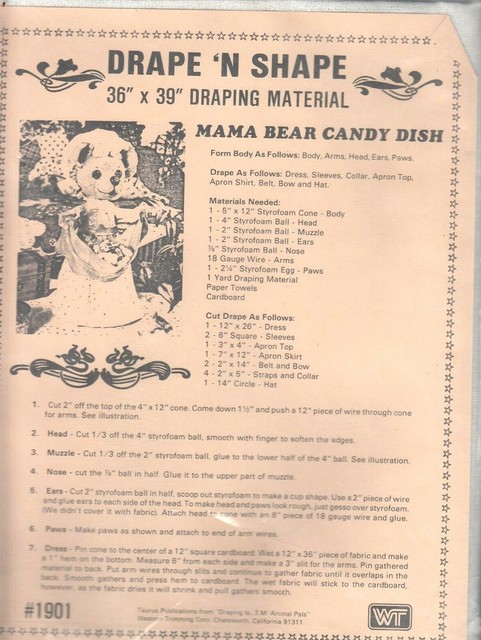 Vintage Westrim Crafts Drape N Shape 36 X 39 Nos Unopened Mama