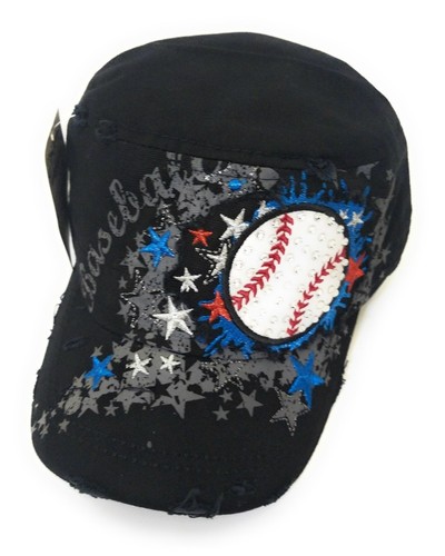 Gorra de béisbol ajustable alas de estrella murciélago deportes gorra envejecida rosa azul negro - Imagen 9 de 11