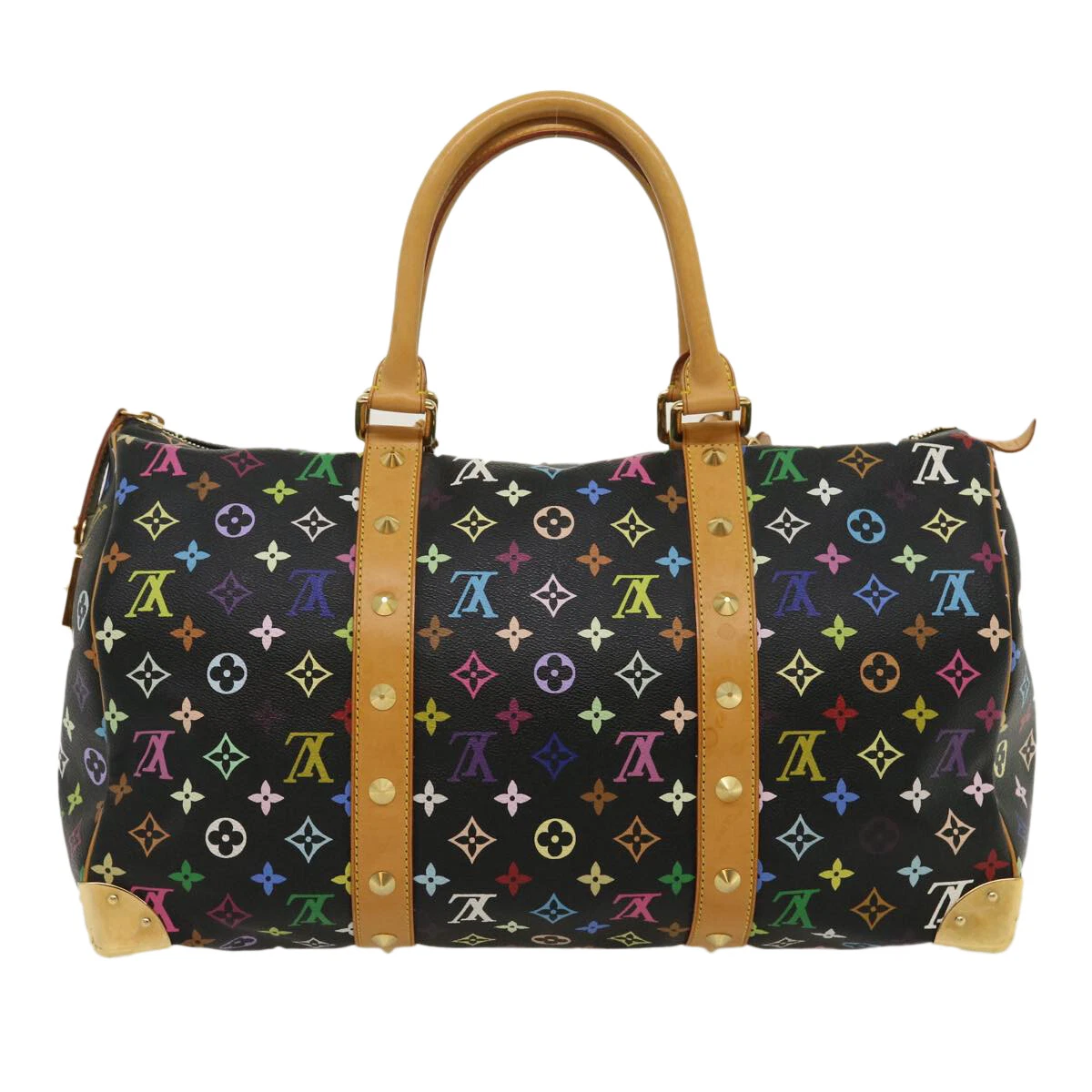 Pre-Owned Louis Vuitton White Multicolor Monogram Keepall 45