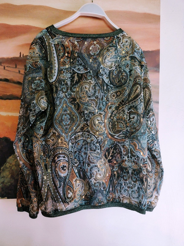 Bluse/Tunika von Geisha, Paisleymuster mit Goldfarbe durchwirkt, Gr. 42/XL, neu - Bild 6 von 6