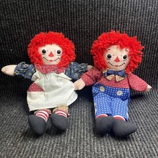       Vintage 1996 Raggedy ANN  ANDY Plush Rag Dolls Pair 12" Very Clean