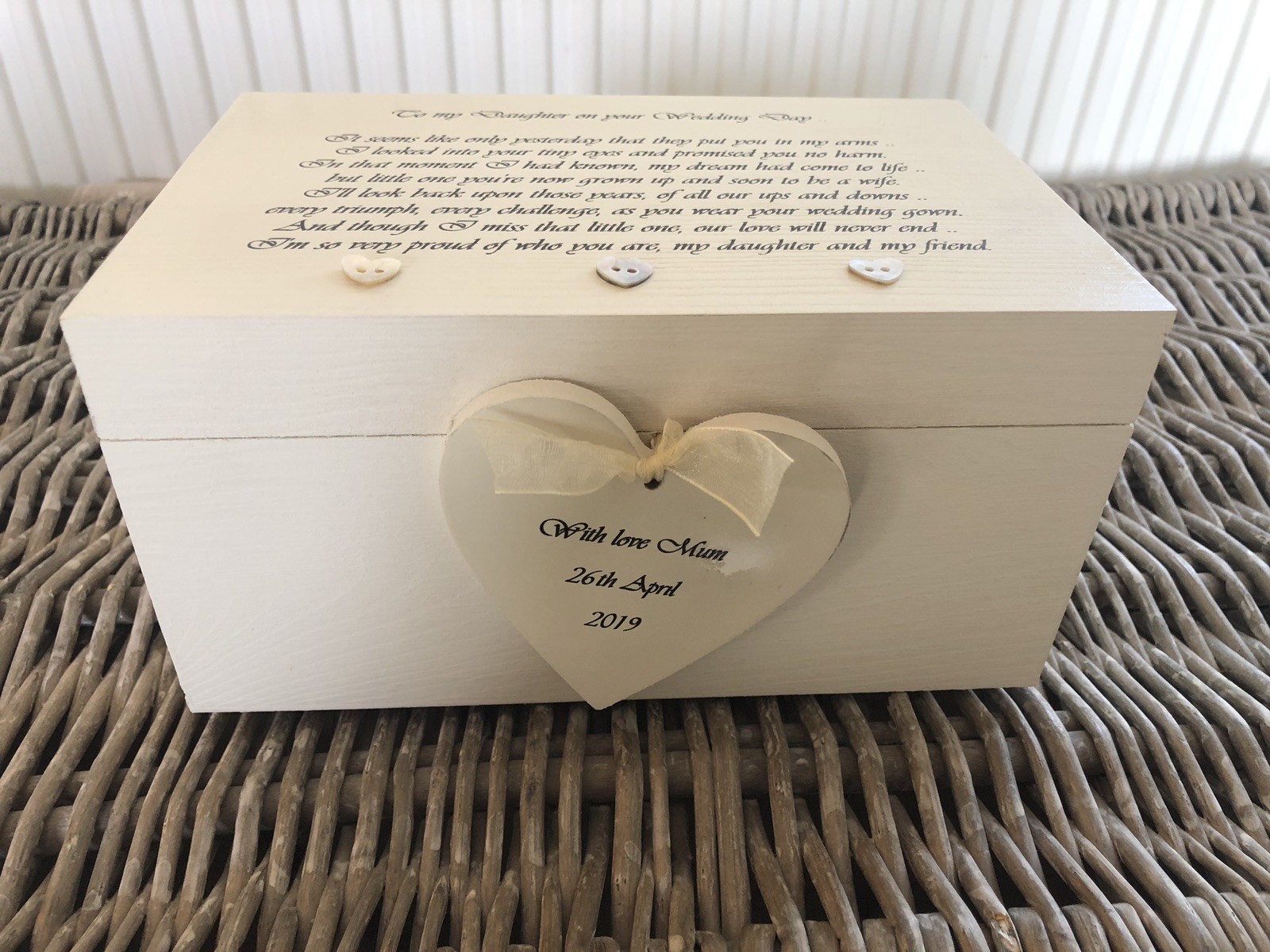 Daughter on her Wedding Day LARGE Keepsake Box PERSONALISED Any Name eBay