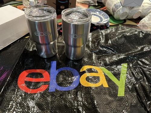 All New Merchandise Useful eBay Tote Bag &  2 double walled stainless steel cups - Picture 5 of 6