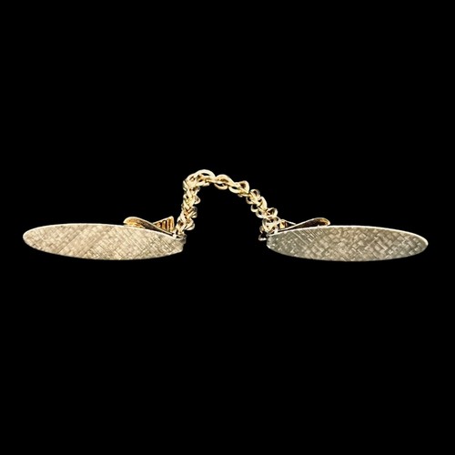Vintage Textured Gold Tone Sweater Clips With Rope Chain (5332) - Picture 5 of 9