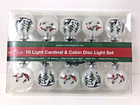 Kurt Adler UL 10-Light Cardinal & Cabin Disc String Light Set UL1291 NIP