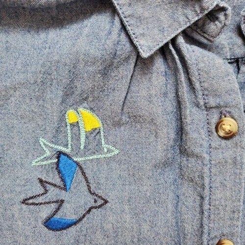 Tea Collection Kids Birds Chambray Easy Shirt sz8 - Picture 6 of 15