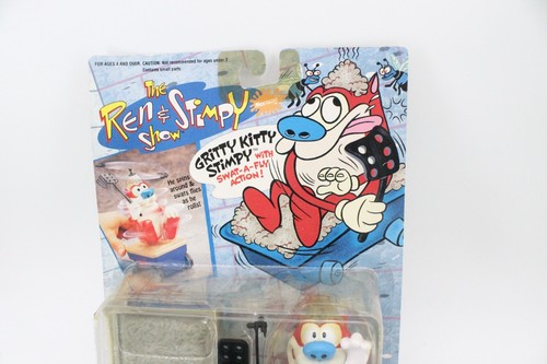 Gritty Kitty Ren & Stimpy Show Spielzeug Action Figur 12cm Mattel 1993 NEU OVP - Bild 2 von 7