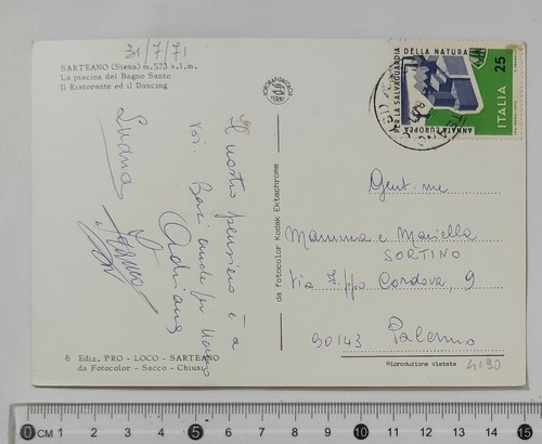 04190 778 Cartolina - Siena - Sarteano - La Piscina del Bagno Santo - 1971 - Imagen 2 de 2