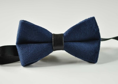 Father Son Match 100% Handmade Navy Blue Velvet Bow Tie Bowtie Wedding Party - Picture 11 of 18