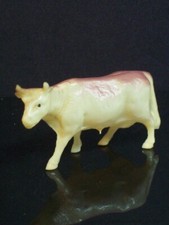 Vintage Celluloid Bull Cow Farm Animal Viscoloid Hollow Toy Figure Brown Side