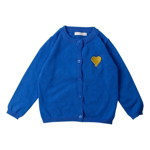 Toddler Girls Boys Top Solid Heart Print Long Sleeve Button Knitted Cardigan - Picture 13 of 21