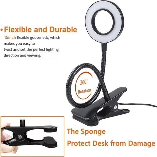 Clip on Light LED Reading Book Study Lamp 3 Color Modes 10 Brightness Eye - Picture 4 of 6