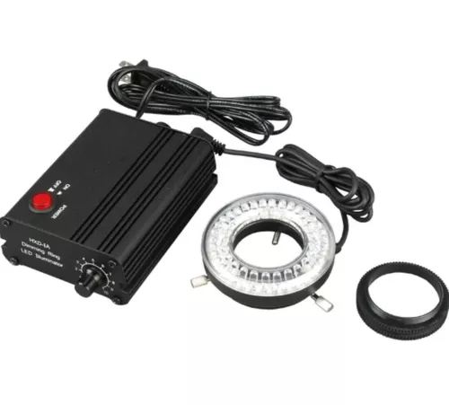Microscope LED Ring Light Source Illuminator with Metal Dimmer Control Box