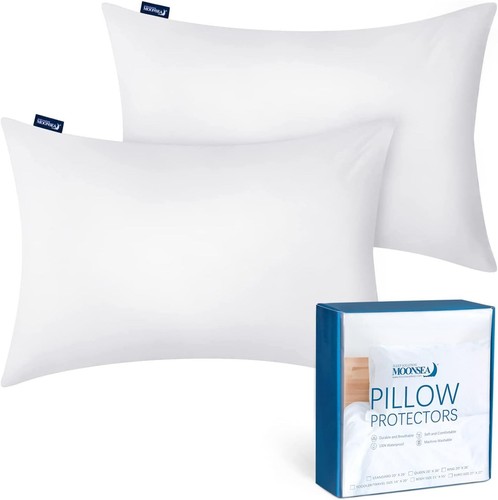 Waterproof Pillow Protector Zippered Pillow Covers Soft Pillowcases All Sizes - Picture 13 of 87