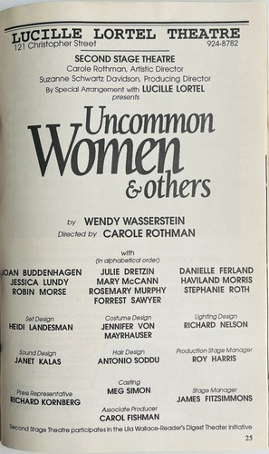 Uncommon Women and Others - Off-Broadway Playbill - Nov 1994 - Rpsemary Murphy - Picture 3 of 3