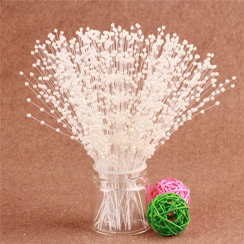 10/20 Stems Pearl Beads Spray Wedding Bride Artificial Flower Bouquet Home Party - Picture 4 of 14