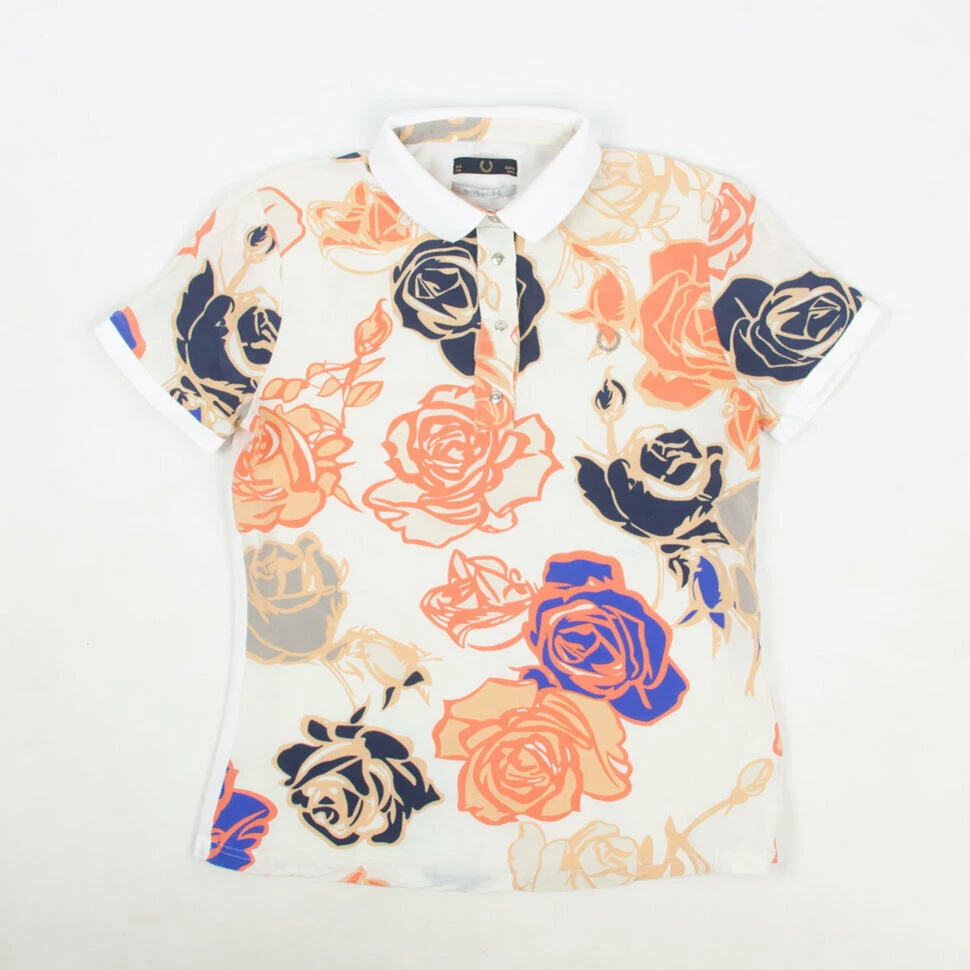 Fred Perry X Richard Nicoll ladies rose silk cotton polo shirt