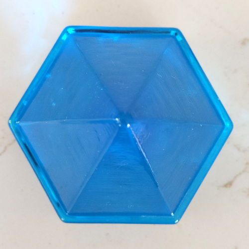 Presse papier pyramide en verre bleu prisme 3" style petit navire 1 lb BEAU - Photo 7/16
