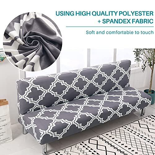 Beacon Pet Stretch Sofa Slipcover Armless Futon Cover Printed  Assorted Colors  - Picture 14 of 268