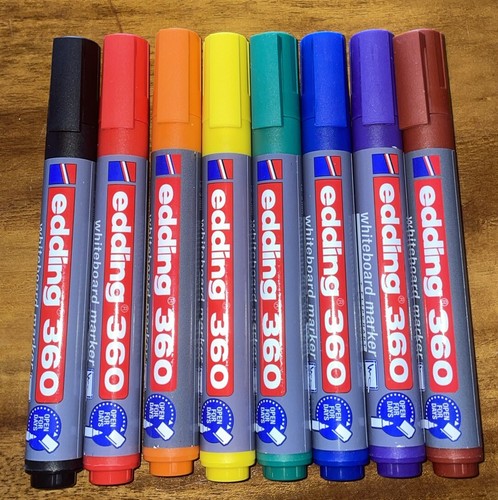 Edding 360Whiteboard Marker Set Of 8 Whiteboard Marker Pens - Multi-Coloured.