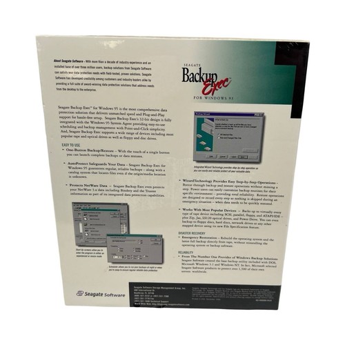 NEW Seagate Backup Exec Software for Windows 95 CD Sealed! - Picture 2 of 10