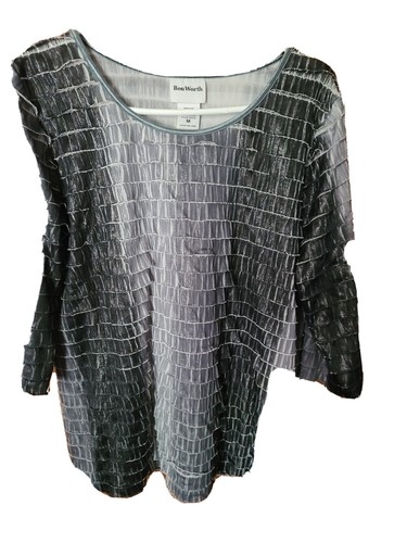 Bon Worth Medium Blouse Top Shirt Gray