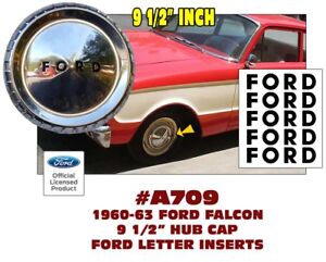 9 1//2/" DOG DISH HUB CAP DECAL KIT A834 1963 FORD GALAXIE HAS FORD LETTERS