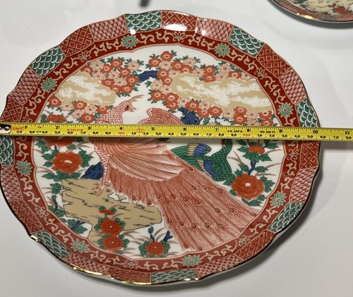 Vintage Arita Imari Gumps 6 Piece Decorative Orange Rust Peacocks Made in Japan - Picture 17 of 24