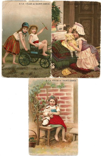 Rare Chromo Ancien Publicitaire "A La Ville De Saint-Denis" Grands Magasins De Nouveautés Paris