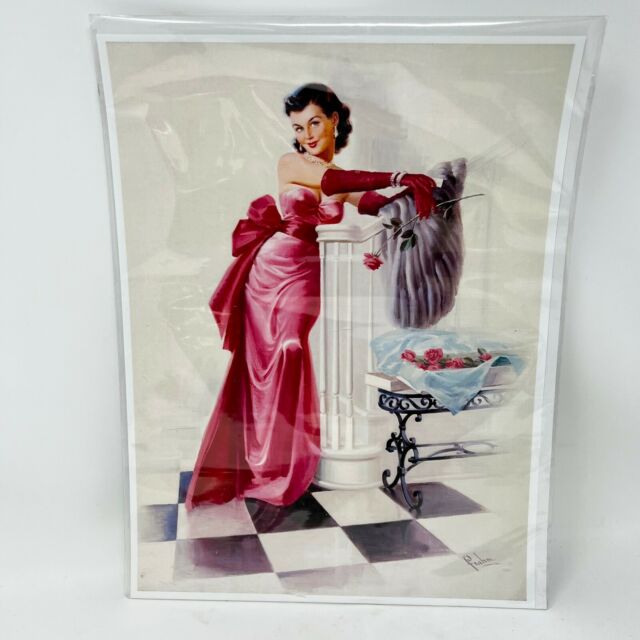 Art Frahm Picture 14” x 10 ½” Art Work A Valentine Evening Rose Glamour Pin-Up Art Frahm Picture 14” x 10 ½” Art Work A Valentine Evening Rose Glamour Pin-Up