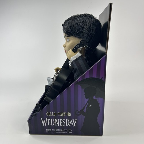 Wednesday Addams 13" Animated Cello Playing Tabletop Decor Motion Sound Activate - Imagen 4 de 5