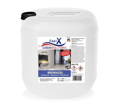 Brenngel aus Bioethanol für Tischfeuer & Gelkamine 5 Liter Fast-X