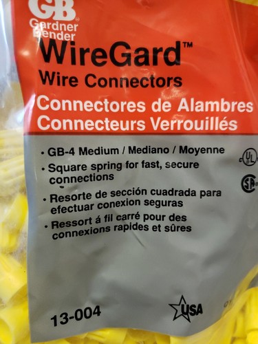 Gardener Bender WireGard Drahtverbinder 13-004 500 Stück GB-4 MEDIUM USA - Bild 2 von 4