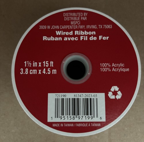 Neu "Celebrate It" grauer Filz mit weißem Fadenrand verdrahtetes Band 1 1/2 Zoll x 15 ft - Bild 6 von 6