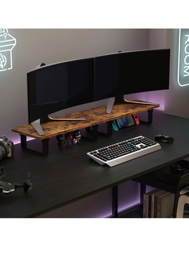 Monitor Stand Riser with 50 LB Capacity, Stable Wood Computer Monitor Stand - Picture 3 of 6