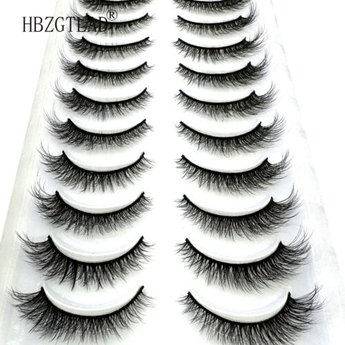 10Pairs False Eyelashes 3D Mink Soft Long Cross Natural Makeup Eye Lashes Extens - Picture 17 of 20